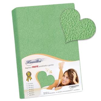 Prostěradlo froté - zelená - 120x200 cm