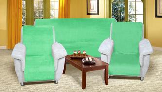 Souprava Korall micro 3+1+1 - zelená - 1x150x200+2x65x150 cm