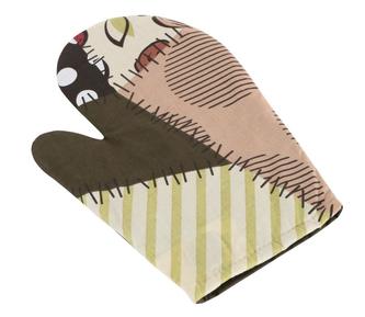 Kuchyňská chňapka - hnědý patchwork - chňapka 28x18 cm