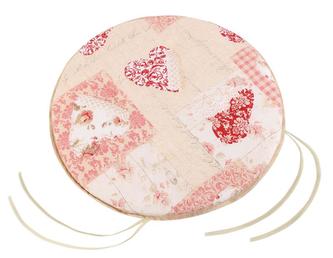Sedák EMA kulatý hladký - patchwork srdce růžové - průměr 40 cm