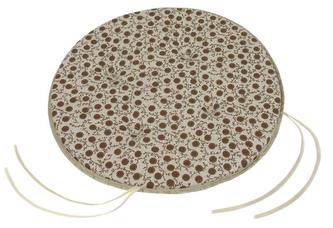 Sedák Adéla kulatý hladký - hnědé bambulky - průměr 40 cm