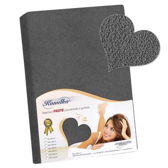 Prostěradlo froté - tmavě šedá - 90x200 cm