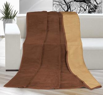 Přikrývka KIRA PLUS - NOVÁ BARVA - čokoládová/oříšková - 150x200 cm