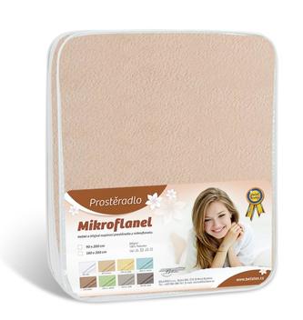 Prostěradlo Mikroflanel - béžová - 90x200 cm