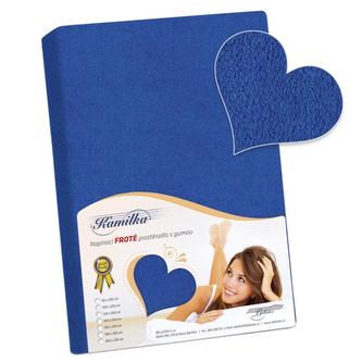 Prostěradlo froté - tmavě modrá - 160x200 cm