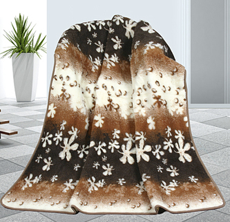 Evropské merino deka květy 450g/m2 - deka květy - 155x200 cm