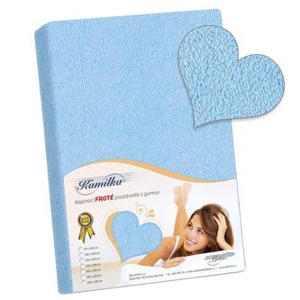 Prostěradlo froté - světle modrá - 140x200 cm