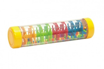 Kuličkový déšť/chrastítko barevné plast 20cm hlavolam v krabičce 21x8,5x8,5cm 12m+