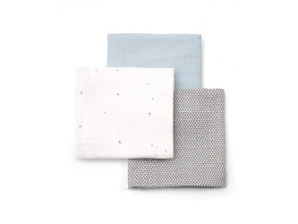 Mušelínové pleny 3 ks 90x90 cm modré