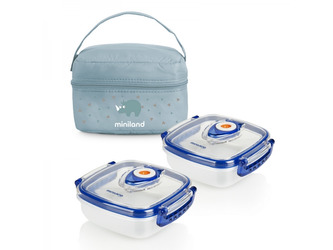 Termoizolační pouzdro + 2 hermetické misky na jídlo Blue