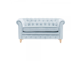 Pohovka Chesterfield Velvet Light Blue