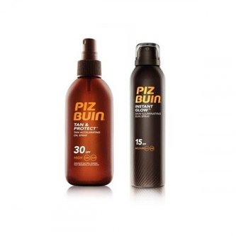 Piz Buin - Tan & Protect Oil Spray - SPF30 ochranný olej urychlující proces opalování + Inst.Glow SPF15 nemastný olej na opalování - 150 ml