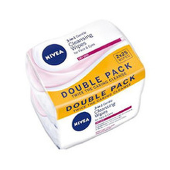 Nivea Duopack Cleansing Wipes 3v1 ( 2x25 ks ) - Jemné pleťové ubrousky pro suchou a citlivou pleť pro ženy