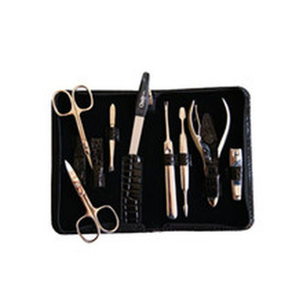 Solingen Manikúry Luxurious Manicure Set Croc 8 - Luxusní 8 dílná manikúra v pevném pouzdře pro ženy