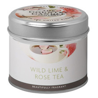 Country Candle Wild Lime & Rose Tea Candle ( limetka a čajová růže ) - Vonná svíčka v plechu 222. ml pro ženy Country Candle Wild Lime & Rose Tea Candle ( limetka a čajová růže ) - Vonná svíčka v plechu 222. ml pro ženy