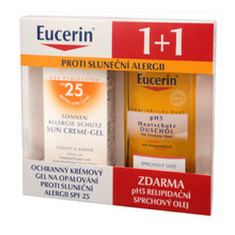 Eucerin Sun Allergy Creme-Gel SPF 25 - Ochranný krémový gel na opalování proti sluneční alergii + Relipidační sprchový olej pro citlivou pokožku ZDARMA pro ženy