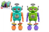 Robot na kolečkách chrastítko plast 20cm asst 2 barvy 6ks v boxu 24m+