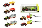 Traktor s vlečkou kov/plast 23cm asst 6 druhů v krabičce