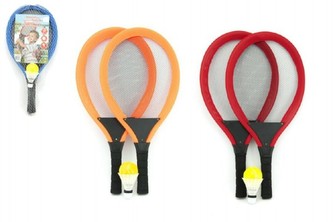 Plážová sada 2ks + míčky 2ks asst 3 barvy v síťce 27x55x6cm