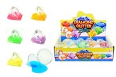 Sliz - hmota třpytivá 90g diamant glitter 6cm asst mix barev v plastové krabičce 12ks v boxu
