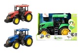 Traktor plast 28cm 3 barvy na baterie se zvukem se světlem na setrvačník v krabici (1 kus)