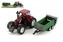 Traktor s přívěsem plast 45cm na setrvačník asst 2 barvy v krabici