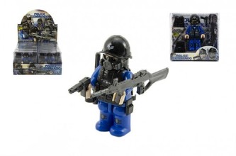 Figurka voják \"policejní komando\"s doplňky plast 9cm asst mix druhů v krabičce 12x12x4cm 12ks v boxu
