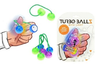 Fidget Turbo ballz plast na baterie se světlem, 4 barvy, na kartě 12x17cm - 1 kus