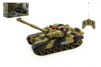 Tank RC T-80 plast 25cm s dobíjecím packem+adaptér na baterie 2 druhy v krabici