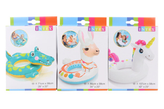Kruh nafukovací zvířátko 66 x 72 - 56 x 66cm (1 ks) 3 různé barvy Kruh nafukovací zvířátko 66 x 72 - 56 x 66cm (1 ks) 3 různé barvy