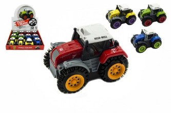 Traktor převracecí plast 10cm mix barev na baterie - 1 kus