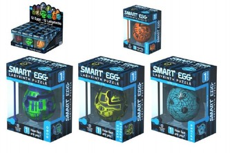 Smart Egg hlavolam bludiště plast 6x5cm asst v krabičce 12ks v boxu