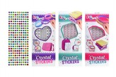 Třpytivé samolepící kamínky, 3 druhy, na kartě 14x34cm - 1 kus