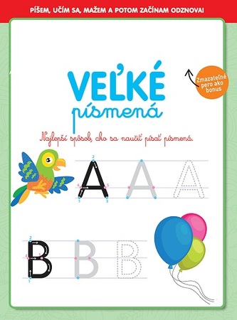 Pracovný zošit Veľké písmená + Zmazateľné pero SK verzia 21x28cm