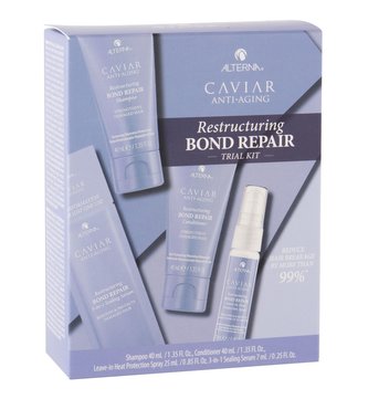 Alterna Caviar Anti-Aging šampon 40 ml + kondicionér 40 ml + sprej pro tepelnou úpravu vlasů 25 ml + vlasová péče Sealing Serum 7 ml