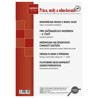 Práca, mzdy a odmeňovanie 10-2019 Práca, mzdy a odmeňovanie 10-2019