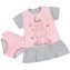 Letní noční košilka s kalhotkami New Baby Hello s hrošíkem růžovo-šedá - velikost 92 (18-24m)
