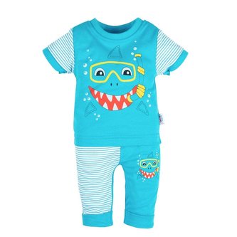 Kojenecké tričko s krátkým rukávem a tepláčky New Baby Shark - velikost 80 (9-12m)