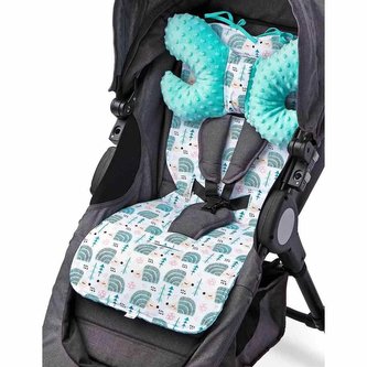 Podložka do kočárku Basic Sensillo z Minky polštářkem mátová