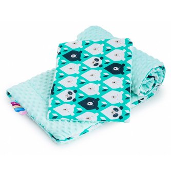 Oboustranný Set z Minky do kočárku New Baby medvídek mátový