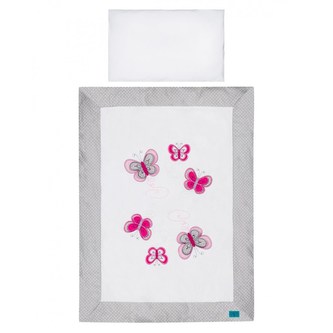 2-dílné ložní povlečení Belisima Motýlek 90/120 šedé