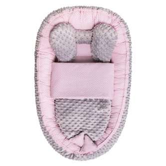 Hnízdečko s peřinkou pro miminko Minky Sweet Baby Belisima růžové