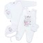 Soupravička 4-dílná New Baby Kočička bílo-růžová - velikost 62 (3-6m)