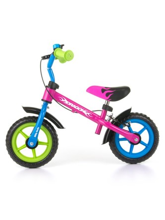 Dětské odrážedlo kolo Milly Mally Dragon s brzdou multicolor