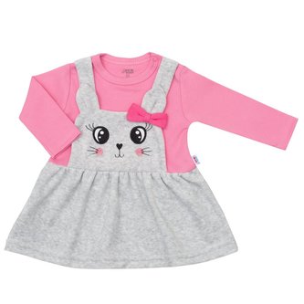 Kojenecké semiškové šatičky New Baby For Babies růžové - velikost 80 (9-12m)