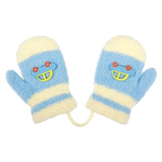 Dětské zimní rukavičky New Baby s autem světle modré - velikost 80 (9-12m)