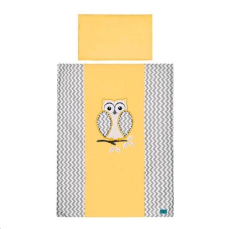 5-dílné ložní povlečení Belisima Moudrá Sovička 100/135 žluté