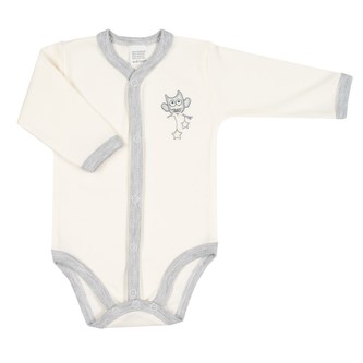 Kojenecké celorozepínací body New Baby Owl béžové - velikost 50