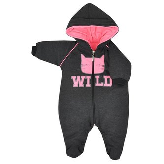 Zimní kojenecký overal Koala Wild šedo růžový - velikost 62 (3-6m) Zimní kojenecký overal Koala Wild šedo růžový - velikost 62 (3-6m)