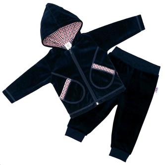 2-dílná semišková souprava New Baby Checkered - velikost 68 (4-6m)